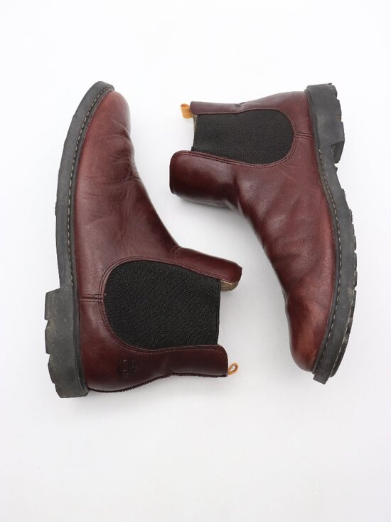 Timberland EarthKeepers Chelsea Men\'s Size 10 Boot Burgundy Leather Pull On